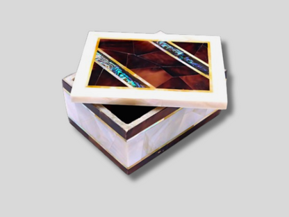 Random Mosaic Gemstone Inlaid Jewelry Box Organizer Handmade Luxury Gift