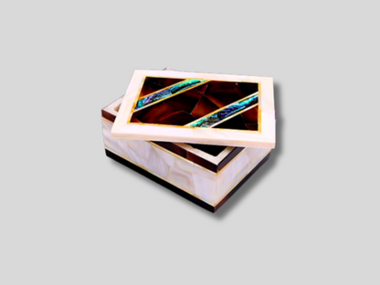 Random Mosaic Gemstone Inlaid Jewelry Box Organizer Handmade Luxury Gift