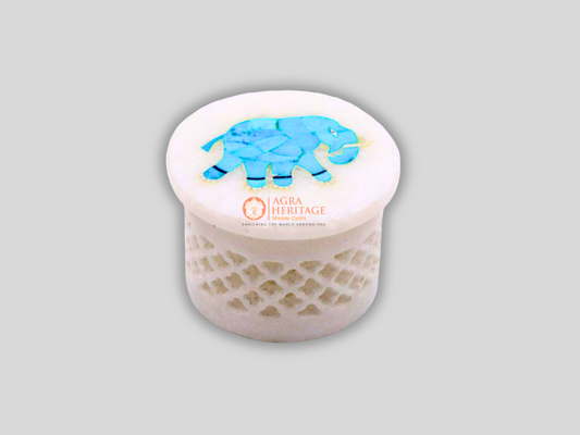 Filigree Ring Gift Jewelry Box With Inlay Work Elephant Art