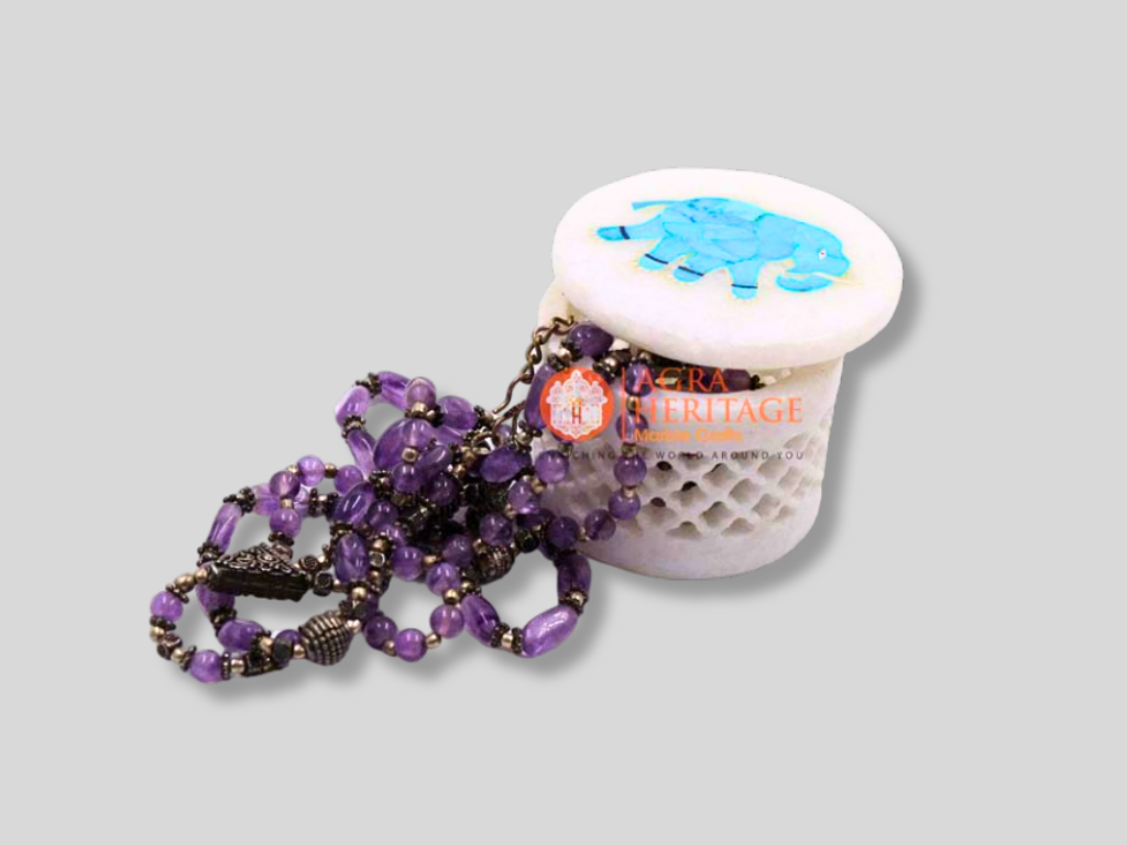 Filigree Ring Gift Jewelry Box With Inlay Work Elephant Art