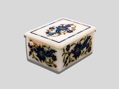 Handmade Marble Jewelry Box Cabinet Inlay Lapis Lazuli Marquetry Art (Copy)