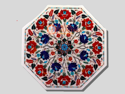 Marble White Semi Fine Art Floral Vintage Box
