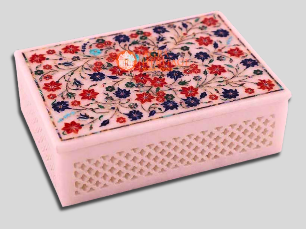 Modern Fine Floral Art Jewelry Keepsake Box