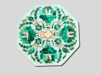 White Marble Pietradura Floral Art Jewelry Box