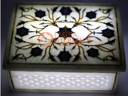Jewelry Keepsake Custom Box Lapis Floral Art
