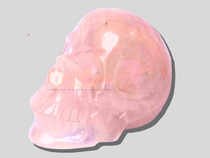 Handmade Stone Rose Quartz Skull for Sale