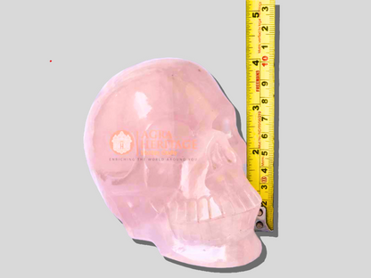 Handmade Stone Rose Quartz Skull for Sale