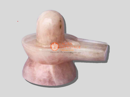 Rose Quartz Shivling Statue Religious Gift