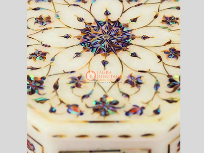 Marble Pauashell Floral Ornament Organizer