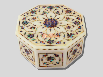 Marble Pauashell Floral Ornament Organizer