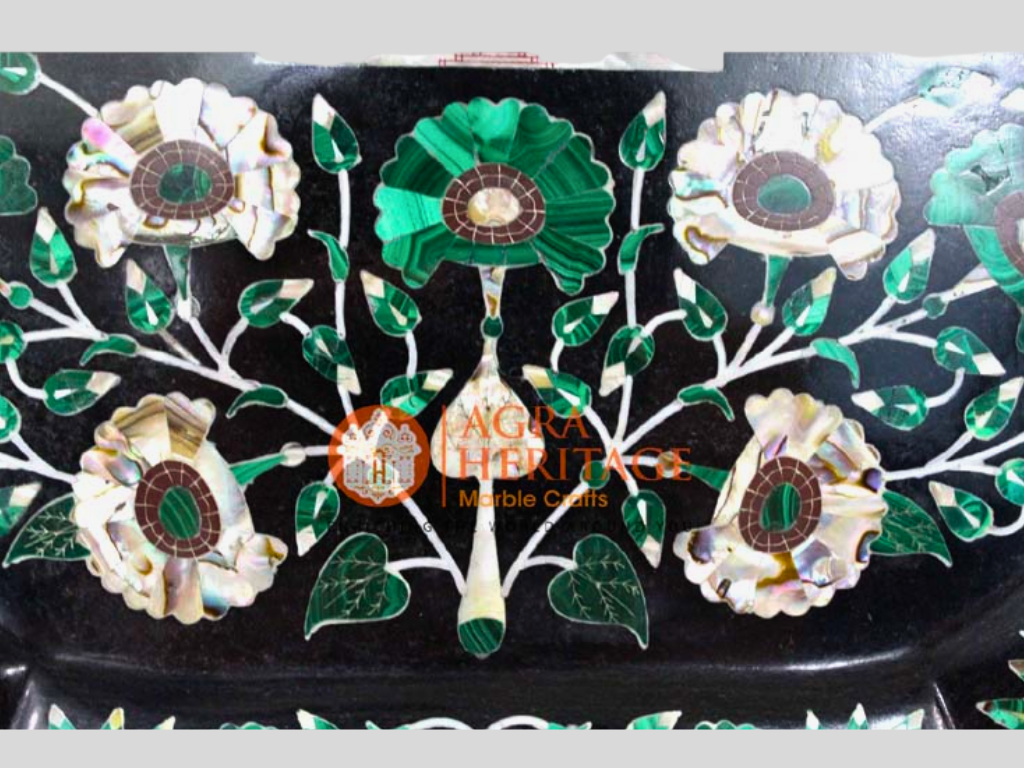 Black Marble Agra Tajmahal Beautiful Collectible Serving Tray (Copy)