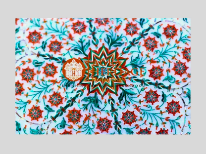 Makrana Marble Inlay Plate Malachite Carnelian Floral Decor