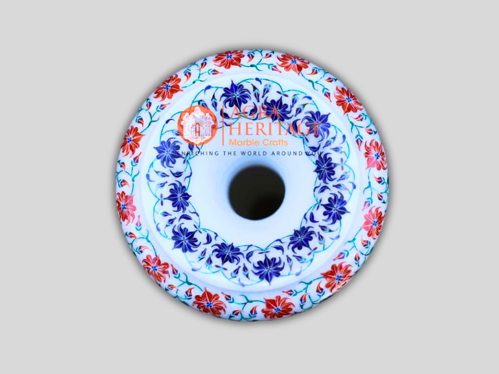 Malachite Lapis Turquoise Multi Inlay Stone Marble Vase