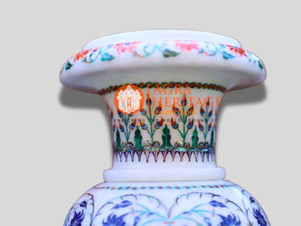Malachite Lapis Turquoise Multi Inlay Stone Marble Vase
