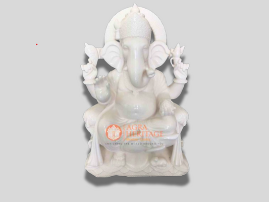 White Marble Ganpati Vinayak Ganesha Idol Statue
