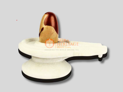 White Stone Marble Yoni Base Shiva Lingam Statue