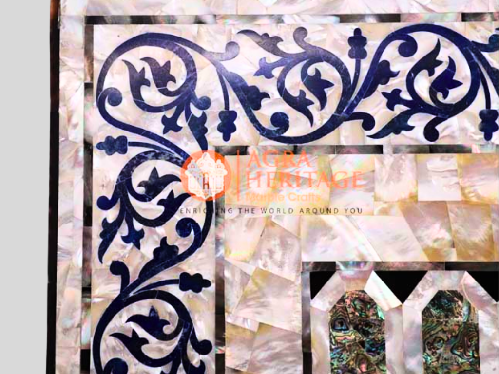Marble Center Top Table Lapis Fine Floral Pietradura Art