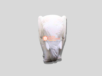 Handmade Marble White Top Elephant Sculpture Decorative Gift