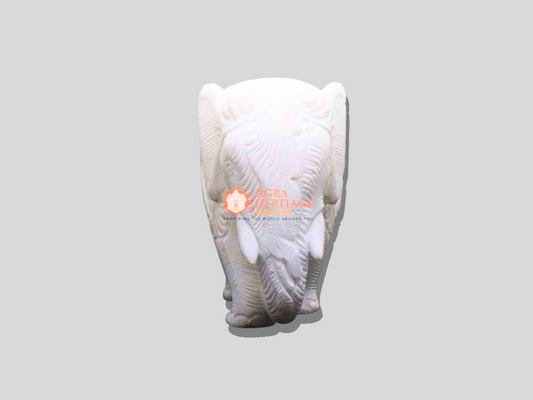 Handmade Marble White Top Elephant Sculpture Decorative Gift