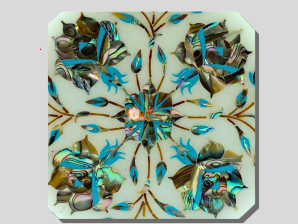 Modern Floral Art Custom Made Marble Jewelry Box