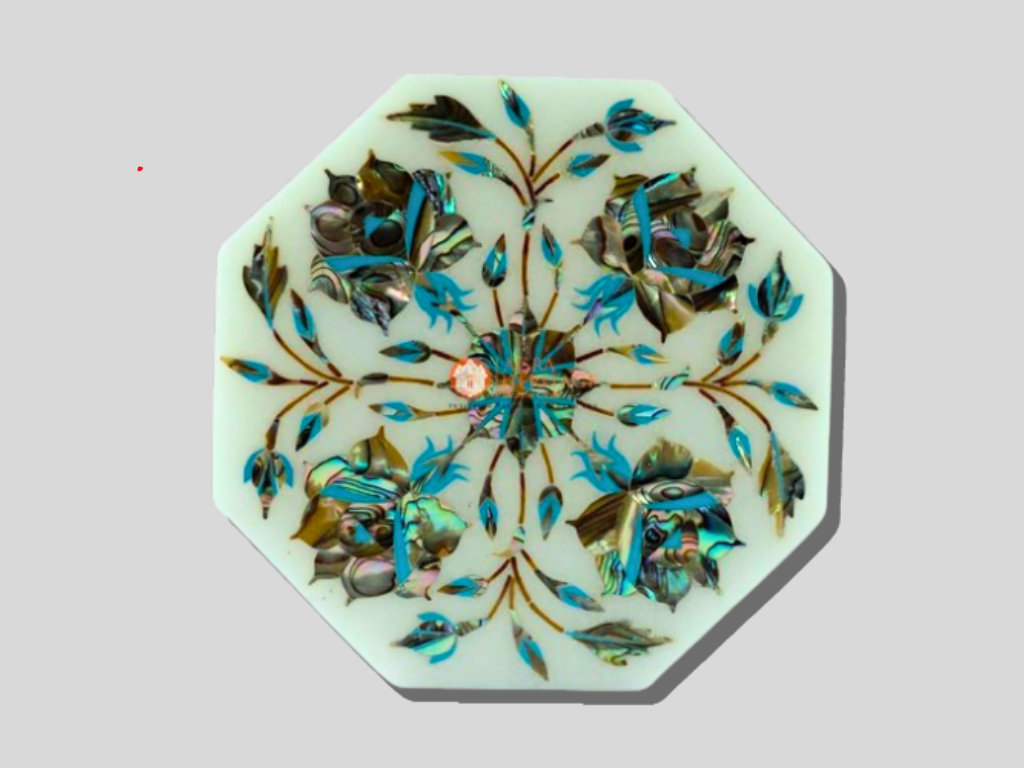 Modern Floral Art Custom Made Marble Jewelry Box