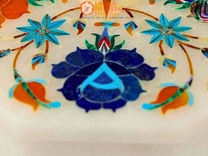 Marble Precious Inlay Jewelry Box Vector Decor