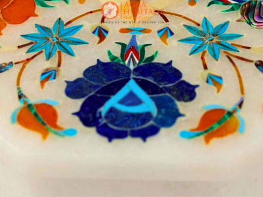 Marble Precious Inlay Jewelry Box Vector Decor