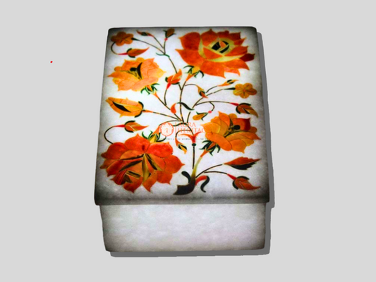 Handmade Carnelian Floral Jewelry Box Outlet