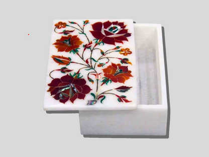 Handmade Carnelian Floral Jewelry Box Outlet