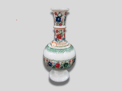 Decorative Marble Carnelian Multi Color Inlay Flower Vase