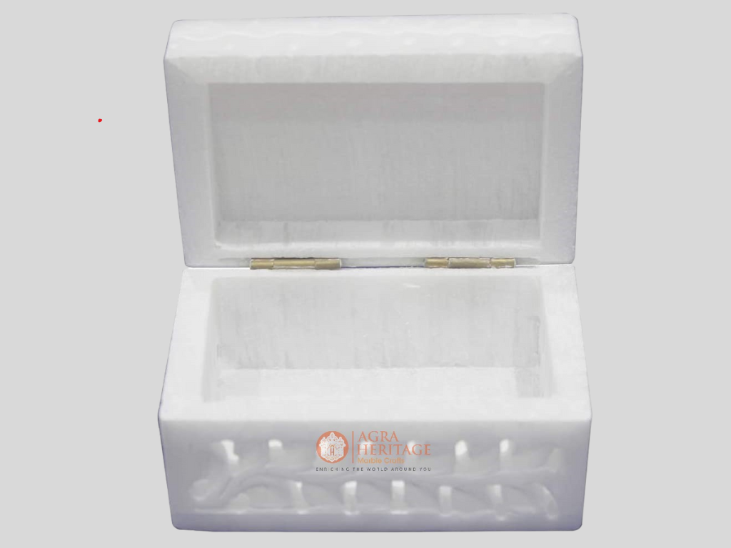 Marble Inlay Jewelry Storage Box Lapis Lazuli Stone