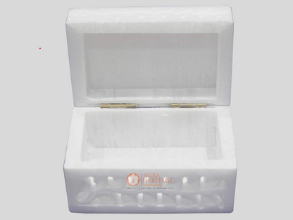 Marble Inlay Jewelry Storage Box Lapis Lazuli Stone