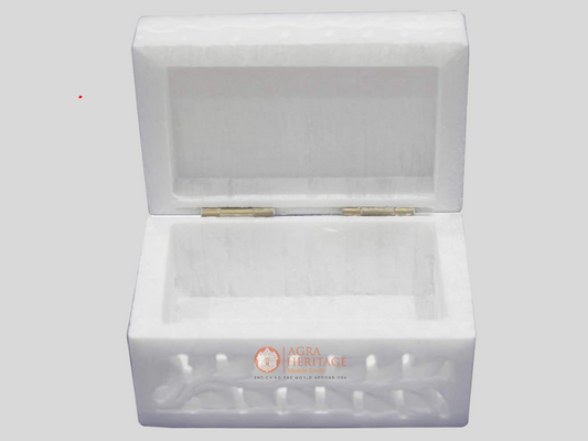 Marble Inlay Jewelry Storage Box Lapis Lazuli Stone