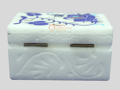 Marble Inlay Jewelry Storage Box Lapis Lazuli Stone