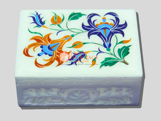 Buy Online Marble Jewelry Box Semi Precious Stone Art