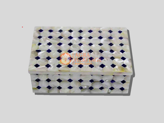 Marble Rectangle Jewelry Box Collectible Gift