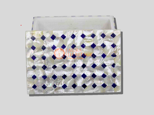 Marble Rectangle Jewelry Box Collectible Gift