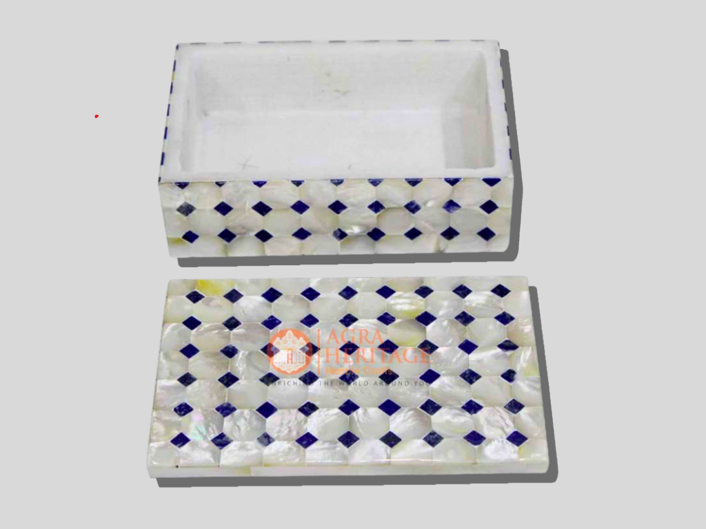 Marble Rectangle Jewelry Box Collectible Gift