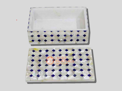 Marble Rectangle Jewelry Box Collectible Gift