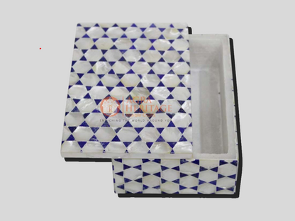 Custom Made Marble Jewelry Box Lapis Art