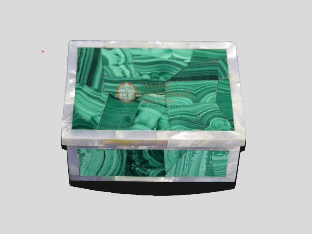 Marble Jewelry Box For Girls Malachite Stone Art