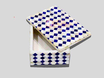 Marble Lapis Mother of pearls Jewelry Box