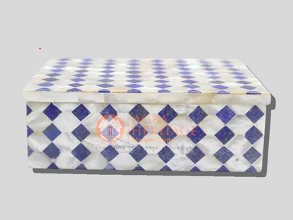 Marble Lapis Mother of pearls Jewelry Box