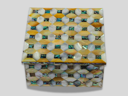 Real Mop Pauashell Stone Mosaic Art Vanity Box