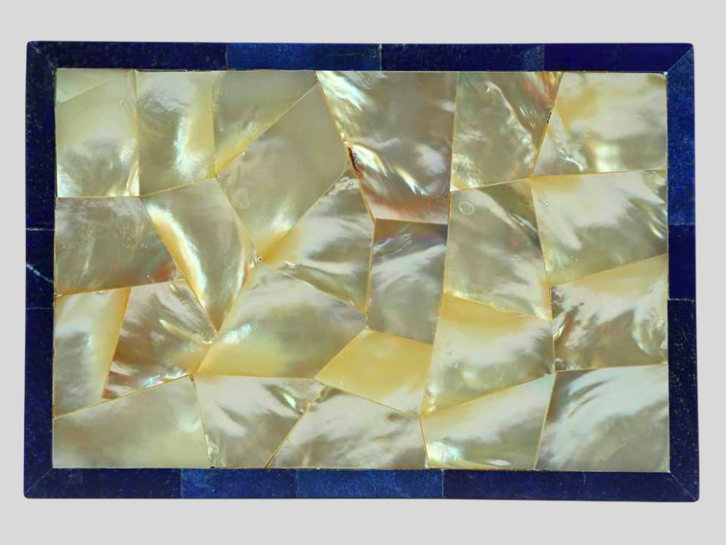 Marble Jewelry Box Mother of Pearl Lapis inlay Gift