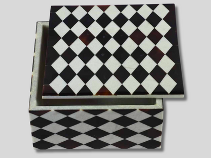 Marbles White Mosaic Art Jewelry Custom Box