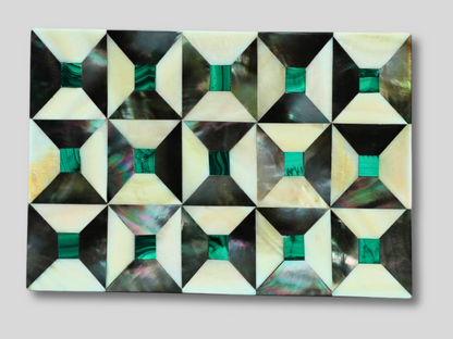 Decorative Marble Inlay Storage Box Malachite Stone