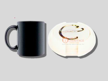 Marble Coffee Mug Holder Coaster Patio Set