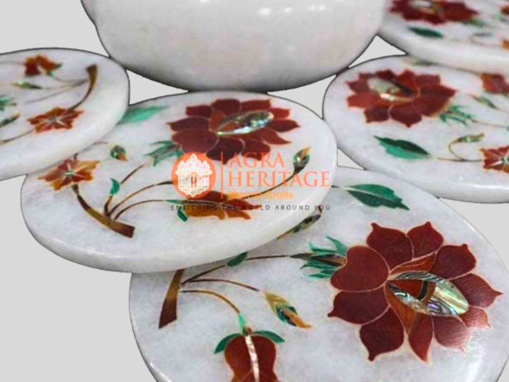 Carnelian Handmade Decorative Coaster Set