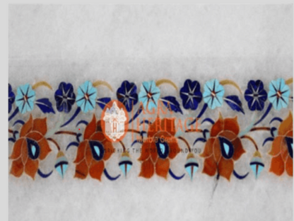 White Marble Pietradura Multi Inlaid Floral Dish Tray
